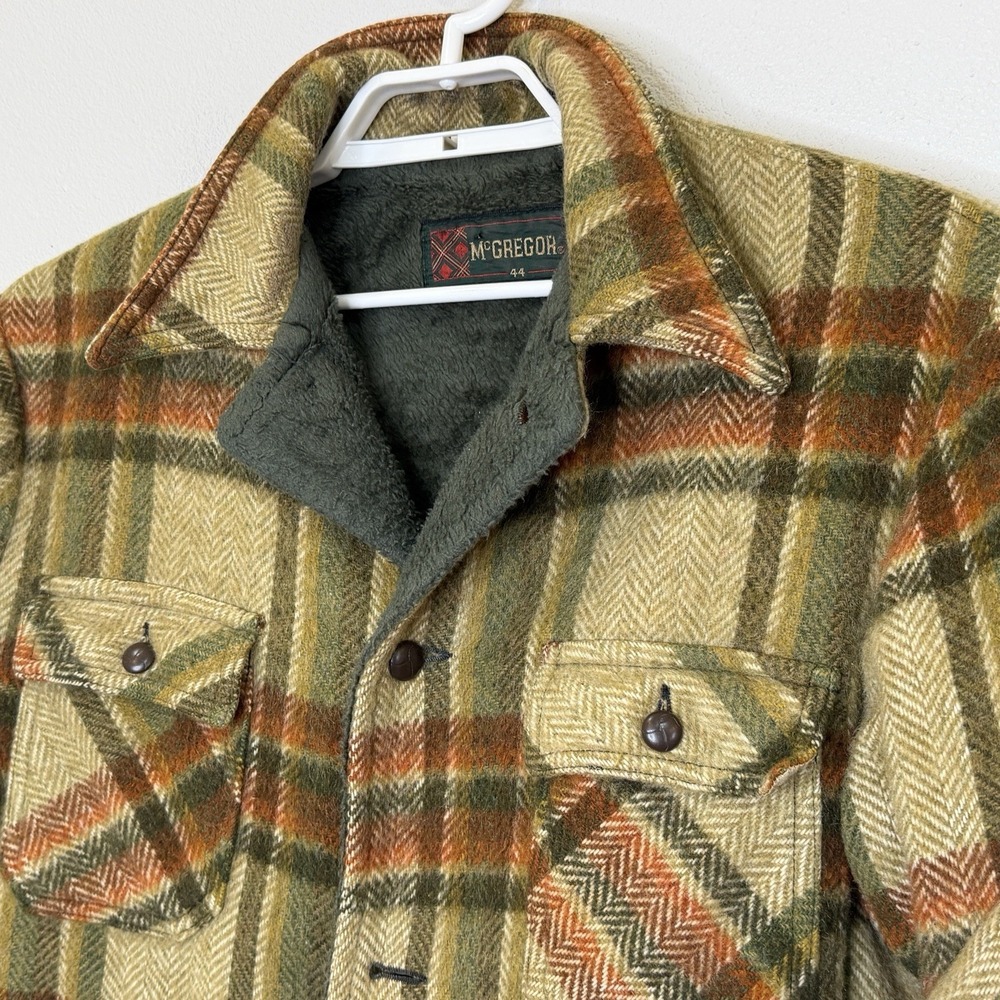 Vintage McGregor Wool Mackinaw Jacket 44 Plaid Lumberjack Outdoor USA Made READ - Picture 2 of 8